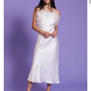Lucy Paris Flora Feather Slip Dress - M